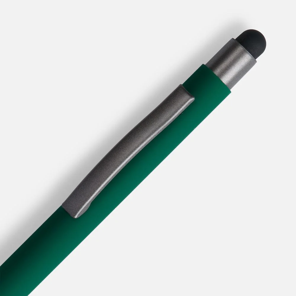 Ручка шариковая Atento Soft Touch со стилусом зеленая - фото 3