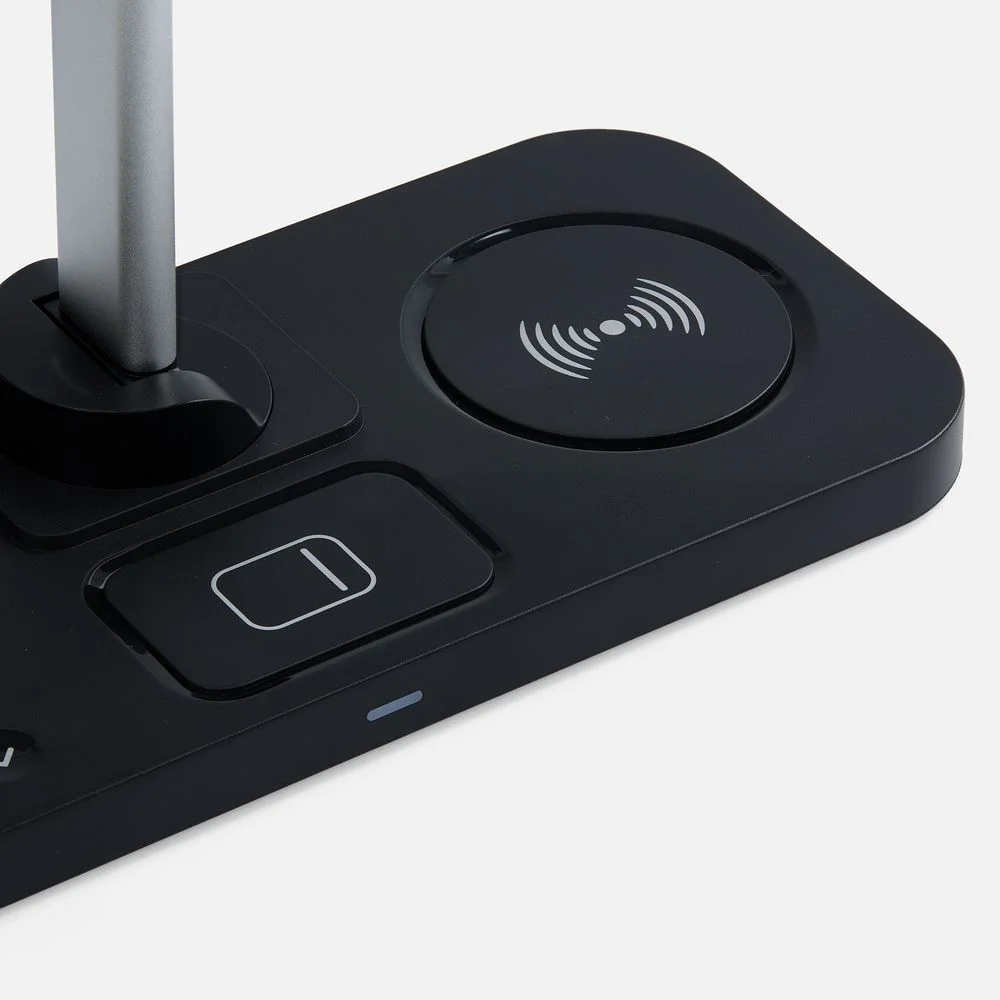 Настольная лампа с беспроводной зарядкой Power Light, черная - фото 6