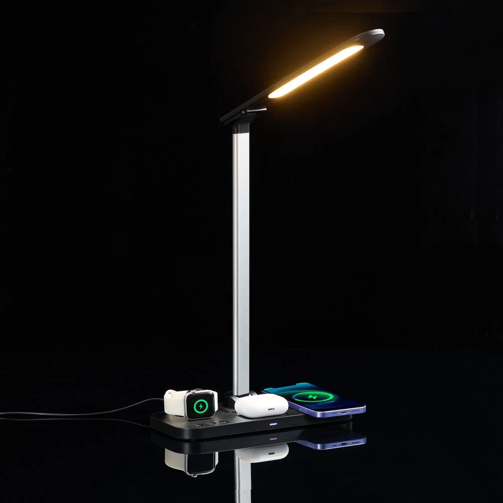 Настольная лампа с беспроводной зарядкой Power Light, черная - фото 7