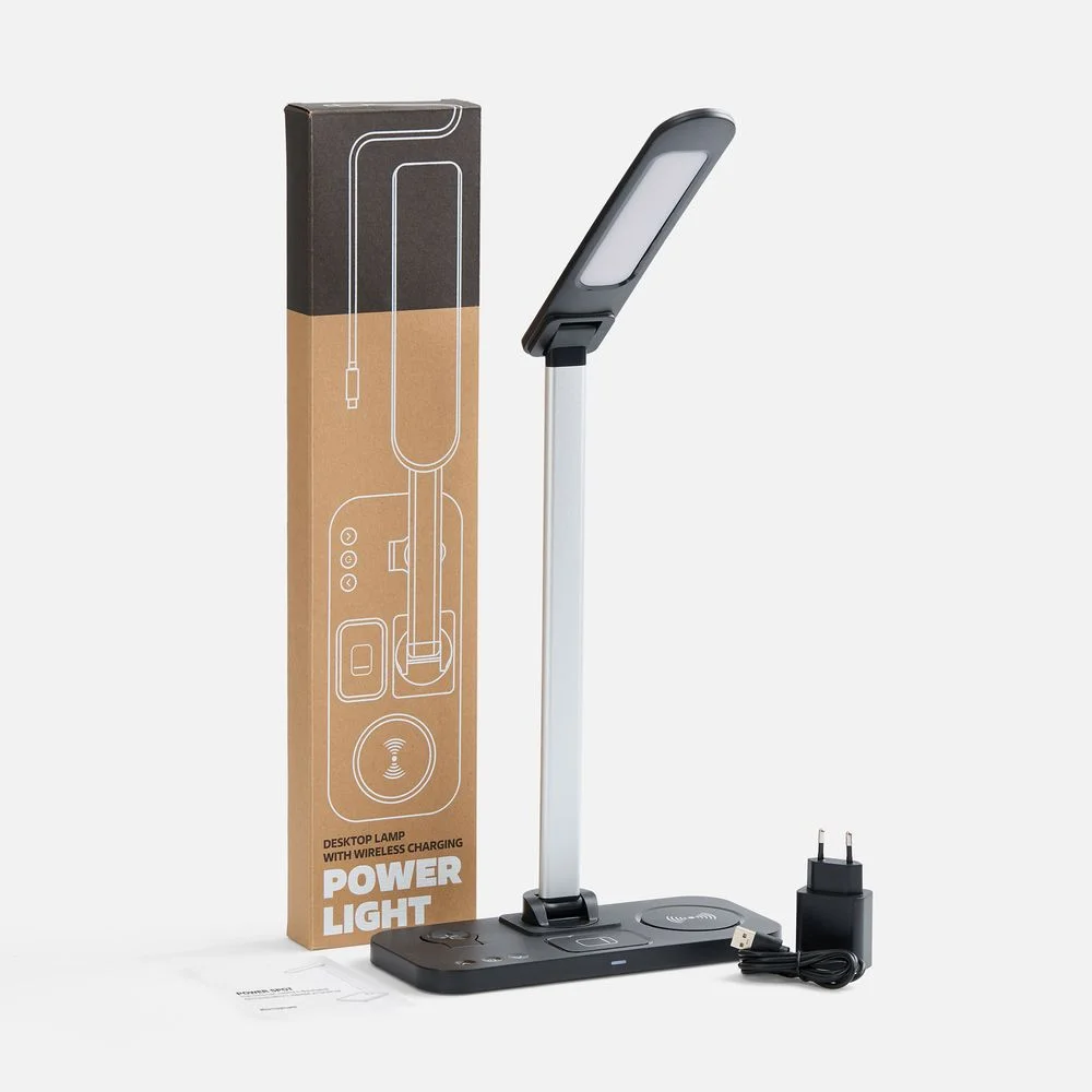 Настольная лампа с беспроводной зарядкой Power Light, черная - фото 9