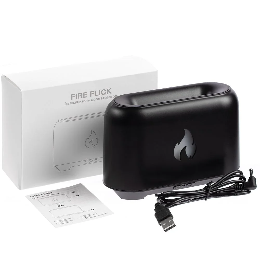 Увлажнитель-ароматизатор Fire Flick с имитацией пламени черный - фото 8
