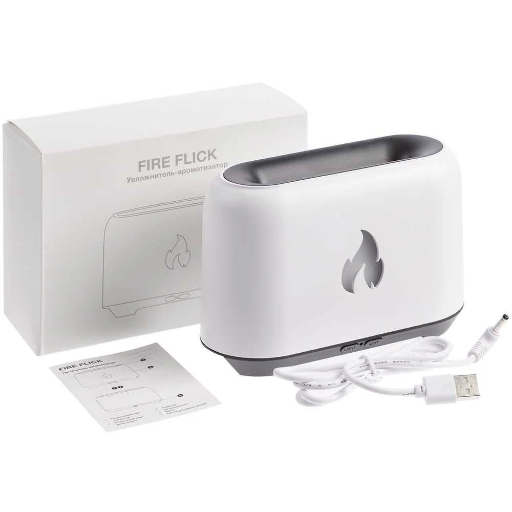 Увлажнитель-ароматизатор Fire Flick с имитацией пламени белый - фото 8