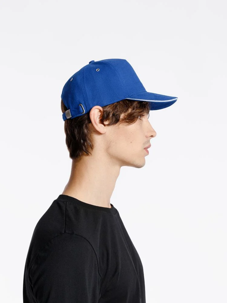 Бейсболка Classic, ярко-синяя с белым кантом - фото 6