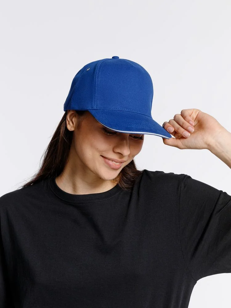 Бейсболка Classic, ярко-синяя с белым кантом - фото 8