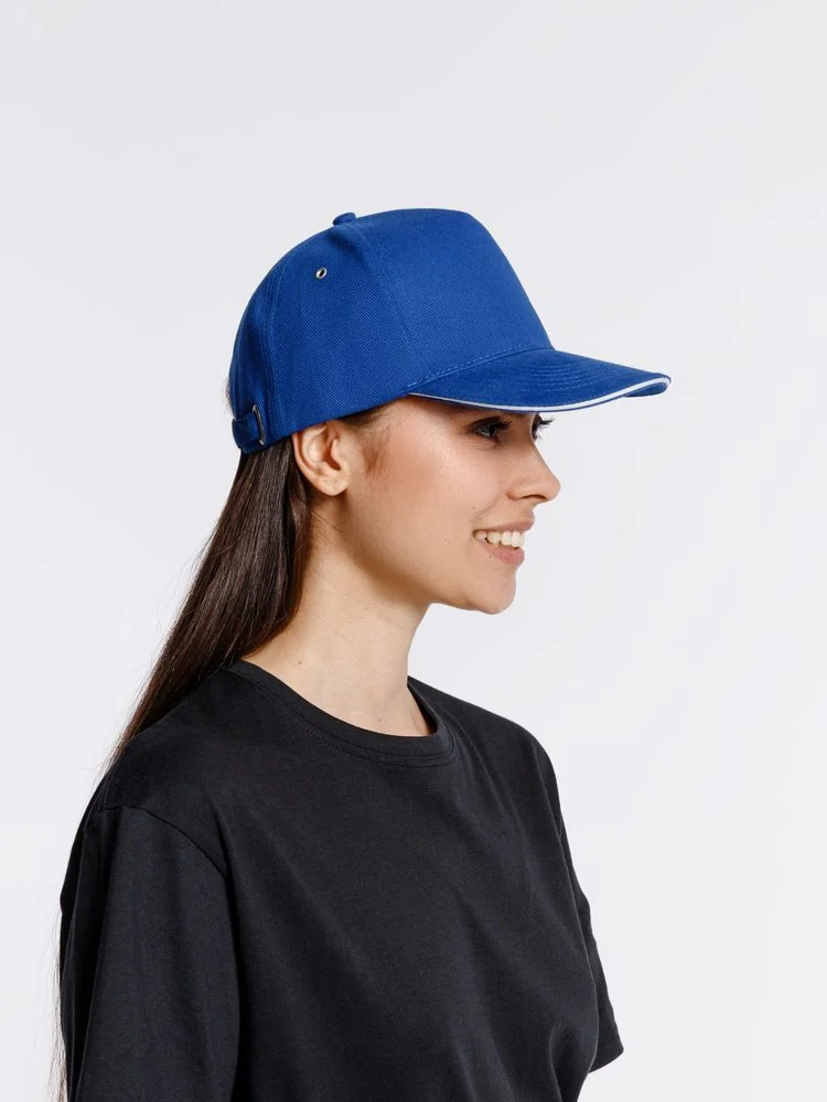 Бейсболка Classic, ярко-синяя с белым кантом - фото 9