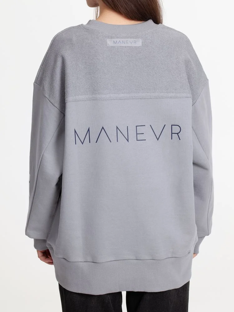 Свитшот оверсайз унисекс Vozduh светло-серый - фото 13