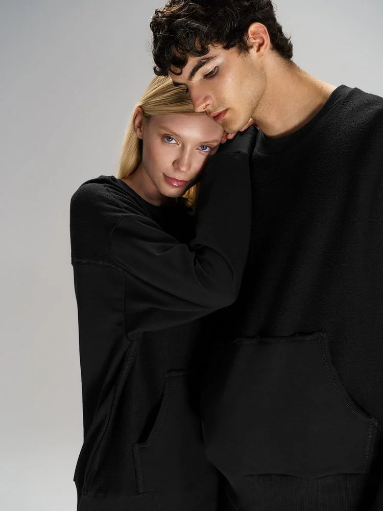 Свитшот оверсайз унисекс Vozduh черный - фото 11