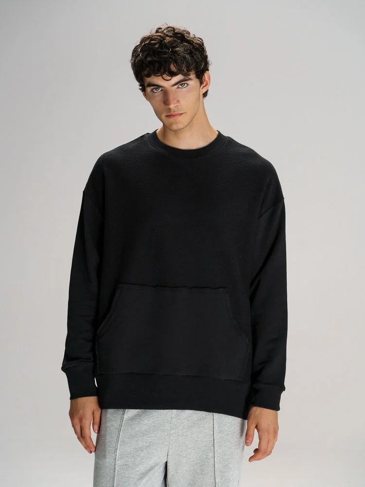 Свитшот оверсайз унисекс Vozduh черный - фото 9