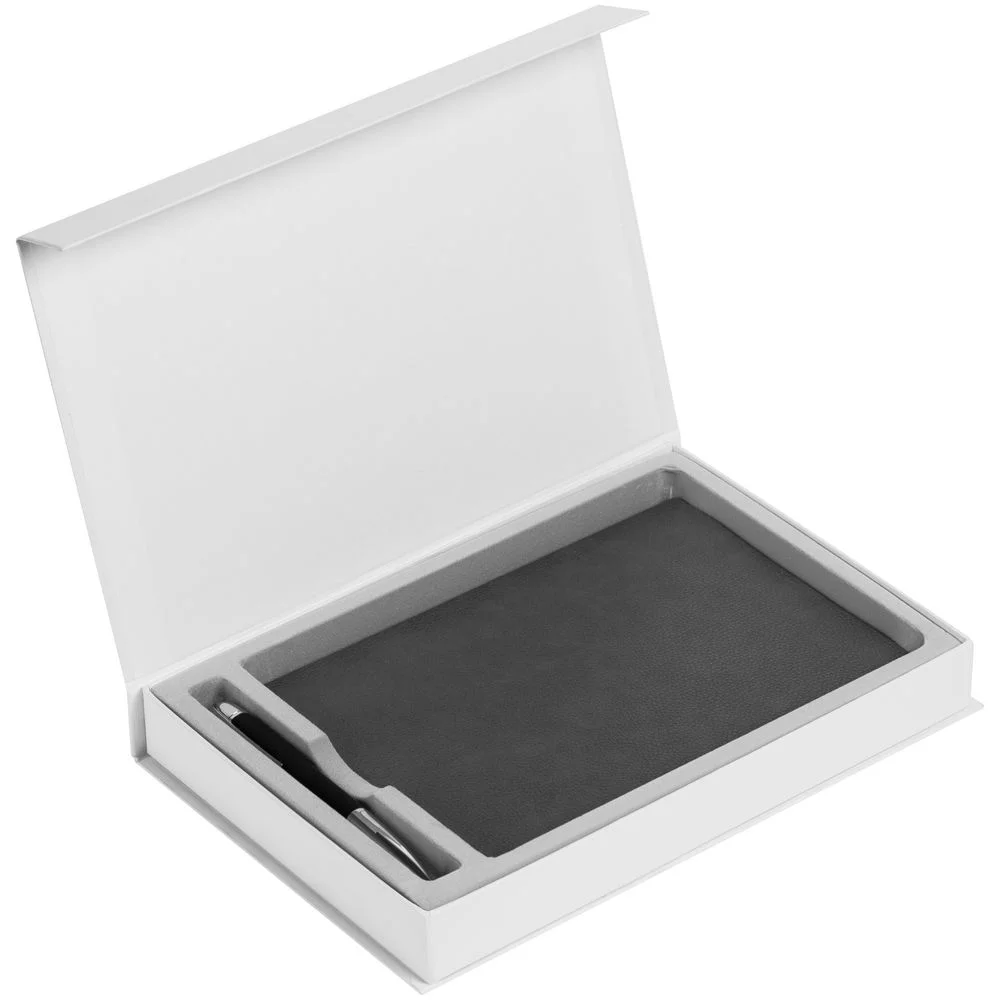 Коробка Silk с ложементом под ежедневник 15х21 см и ручку ver.2 белая - фото 3
