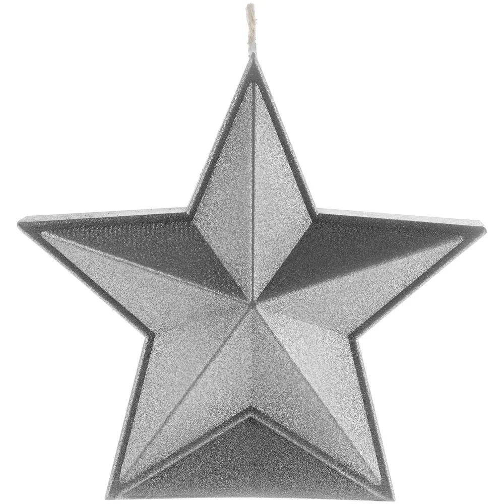 Свеча High Five, серебристая, серебристый