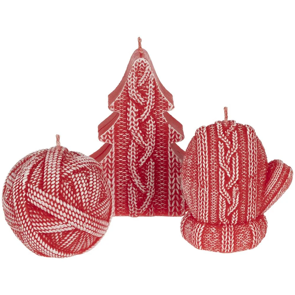 Свеча Kniteam, елка, красная - фото 3