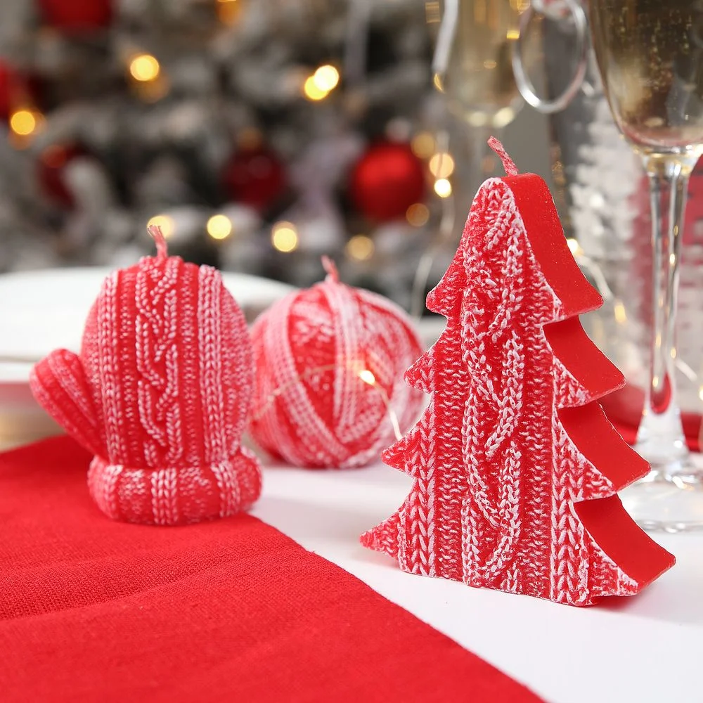 Свеча Kniteam, елка, красная - фото 4