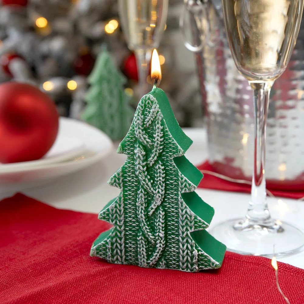 Свеча Kniteam, елка, зеленая - фото 4