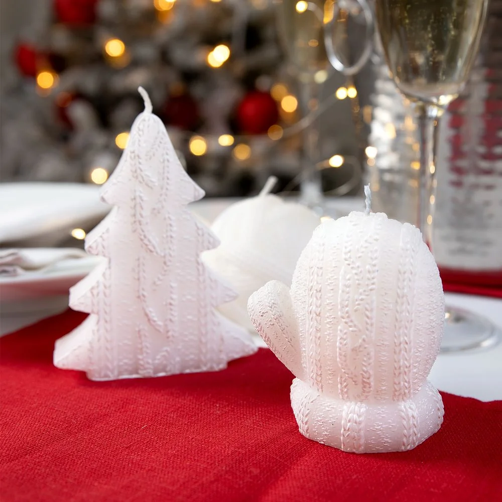 Свеча Kniteam, варежка, белая - фото 5