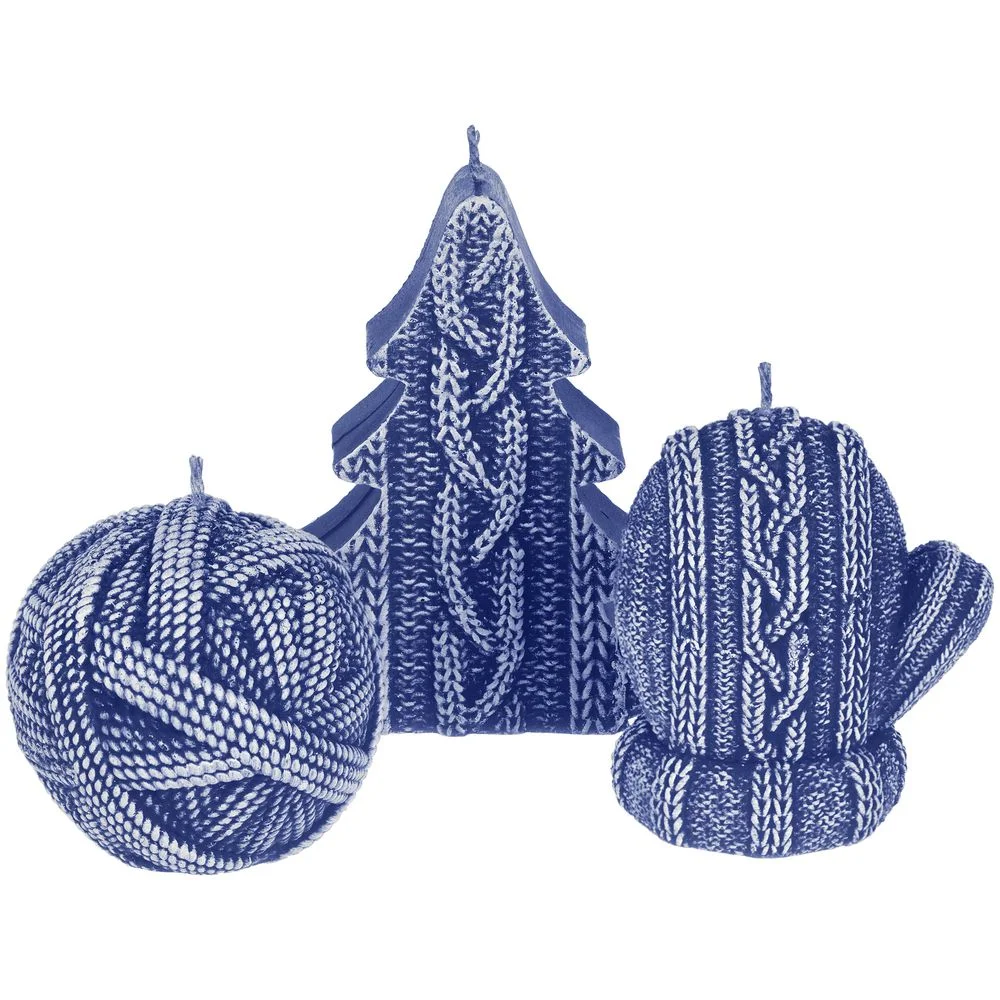 Свеча Kniteam, варежка, синяя - фото 3