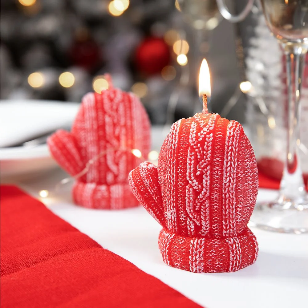 Свеча Kniteam, варежка, красная - фото 4