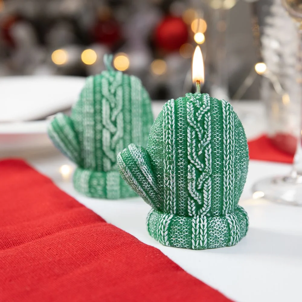 Свеча Kniteam, варежка, зеленая - фото 4