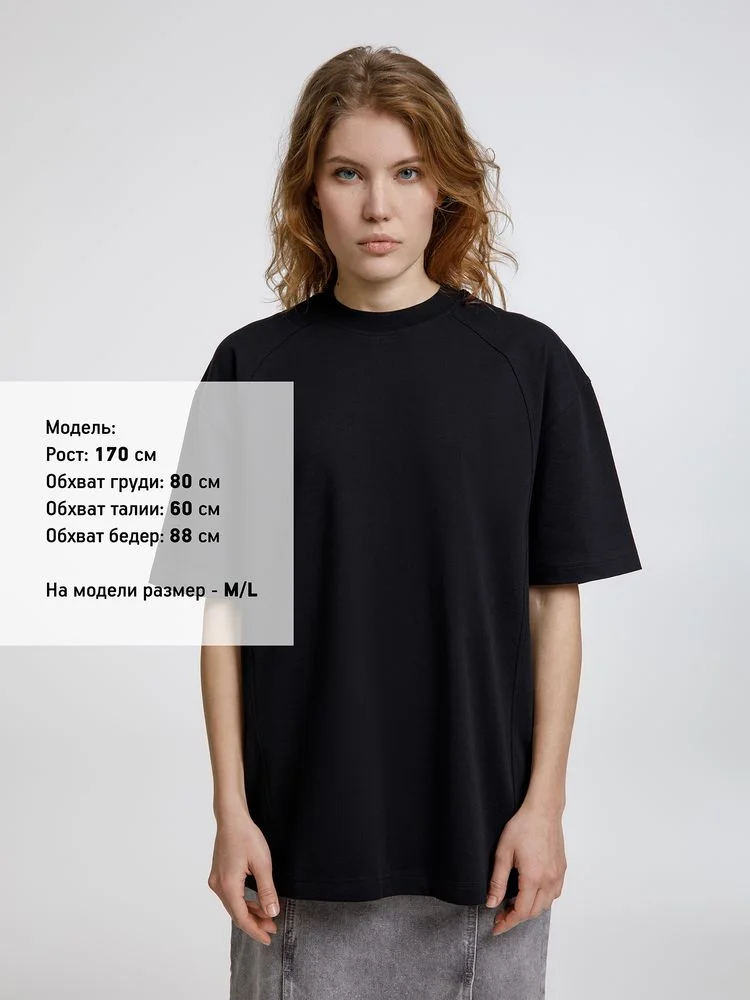 Футболка оверсайз унисекс Sideline, черная - фото 5