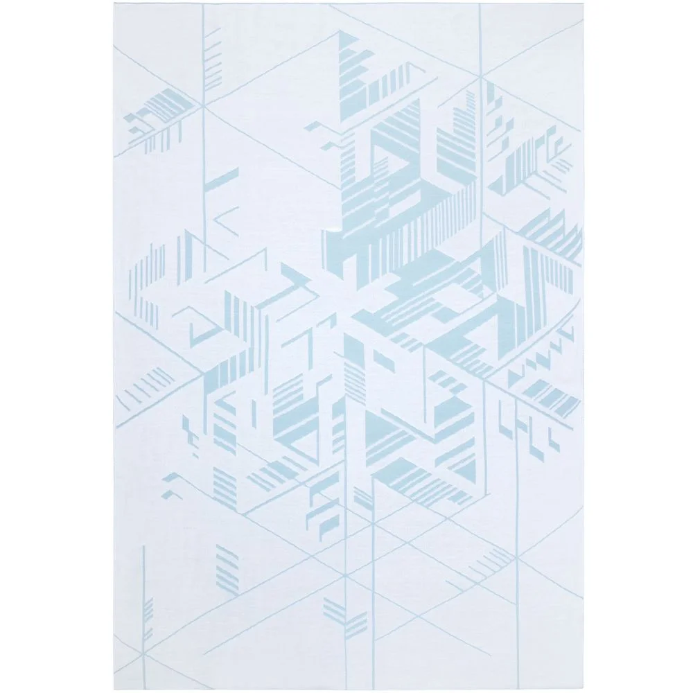 Плед Winterflake бело-голубой с люрексом - фото 4