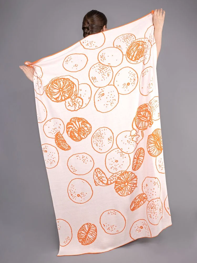 Плед Citrion оранжево-белый - фото 2