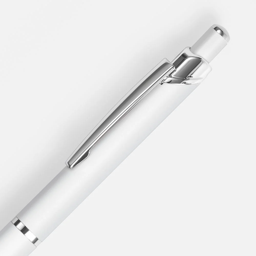 Ручка шариковая Chromos Soft Touch белая - фото 3