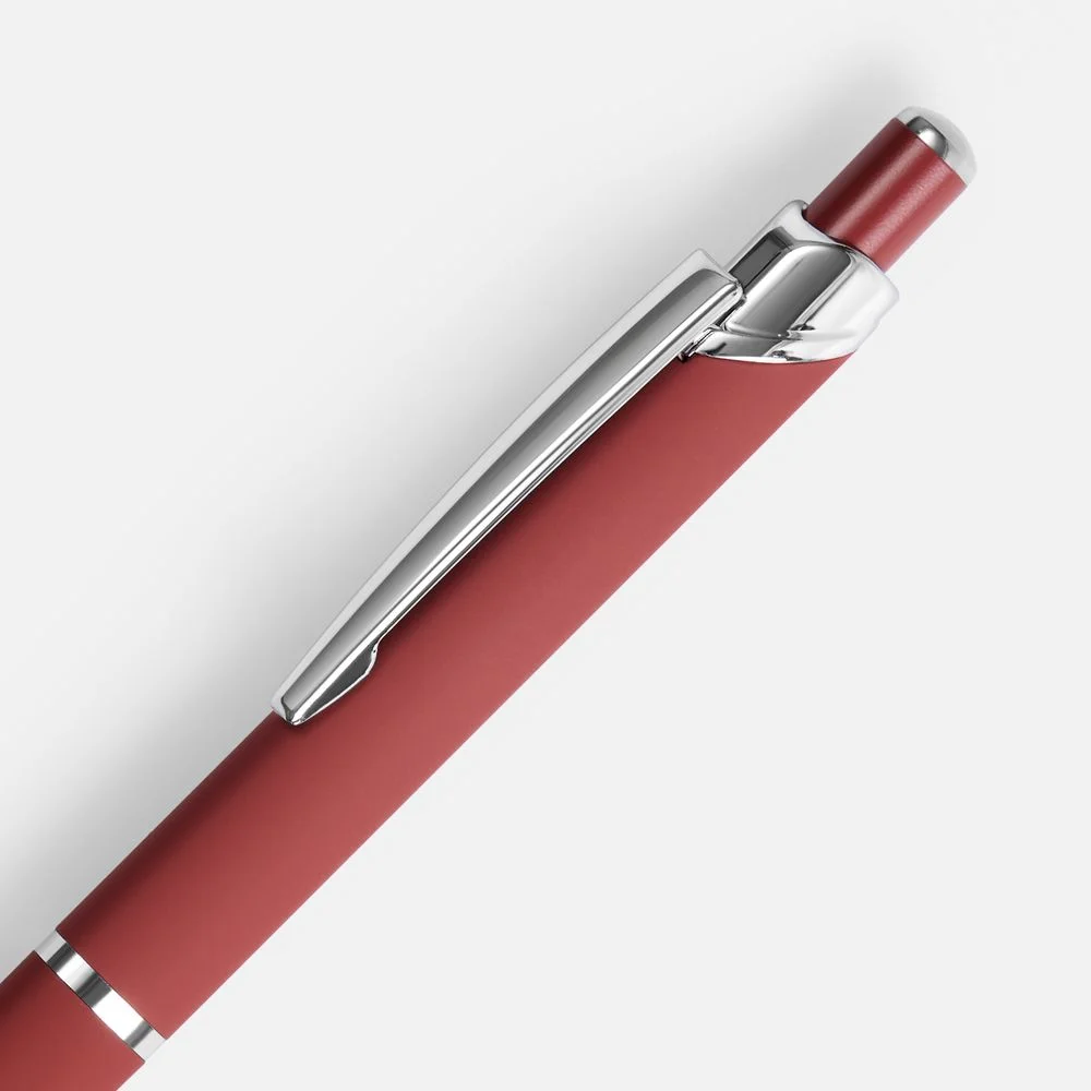 Ручка шариковая Chromos Soft Touch красная - фото 3