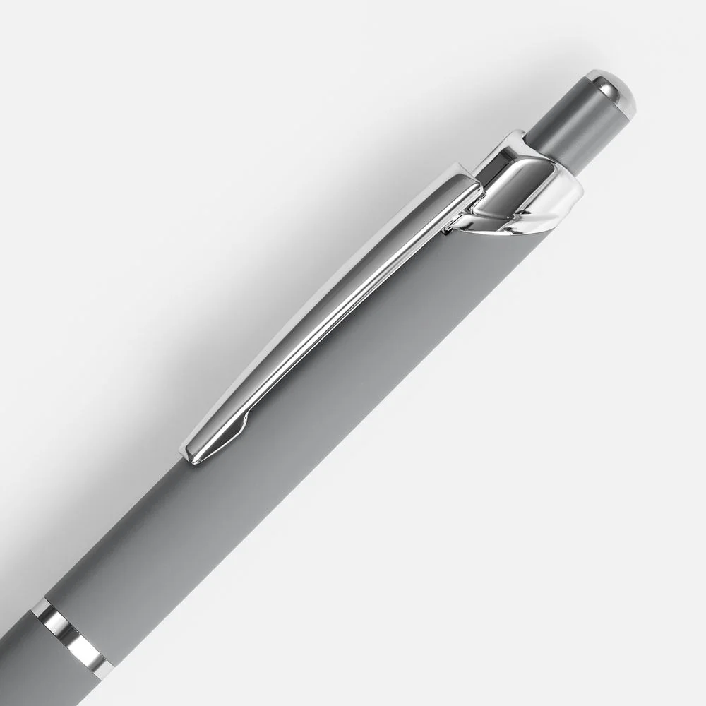 Ручка шариковая Chromos Soft Touch серая - фото 3