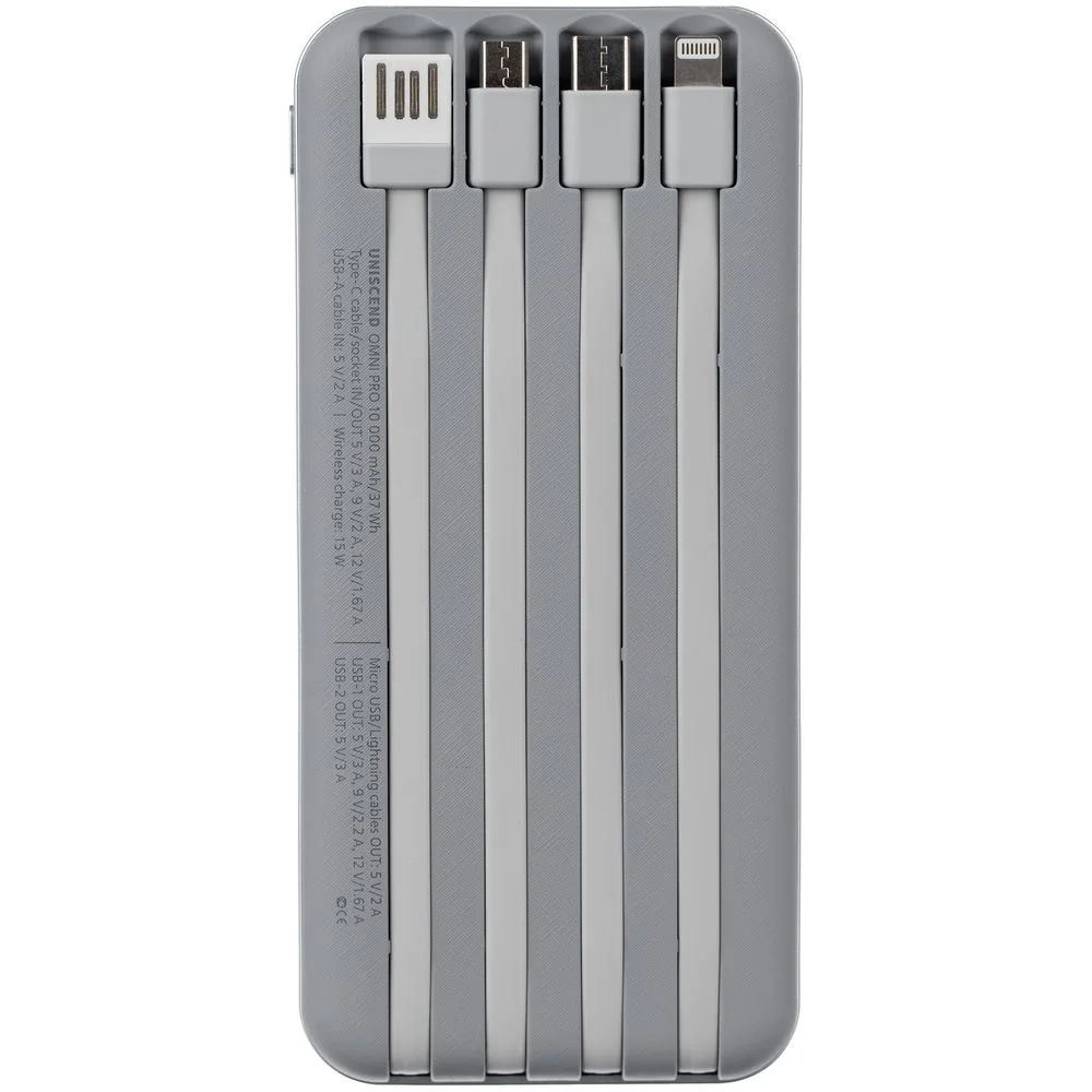 Внешний аккумулятор Omni Pro 10000 мАч серый - фото 3