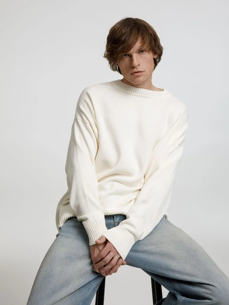 Джемпер оверсайз унисекс Stated в сумке белый молочный - фото 7