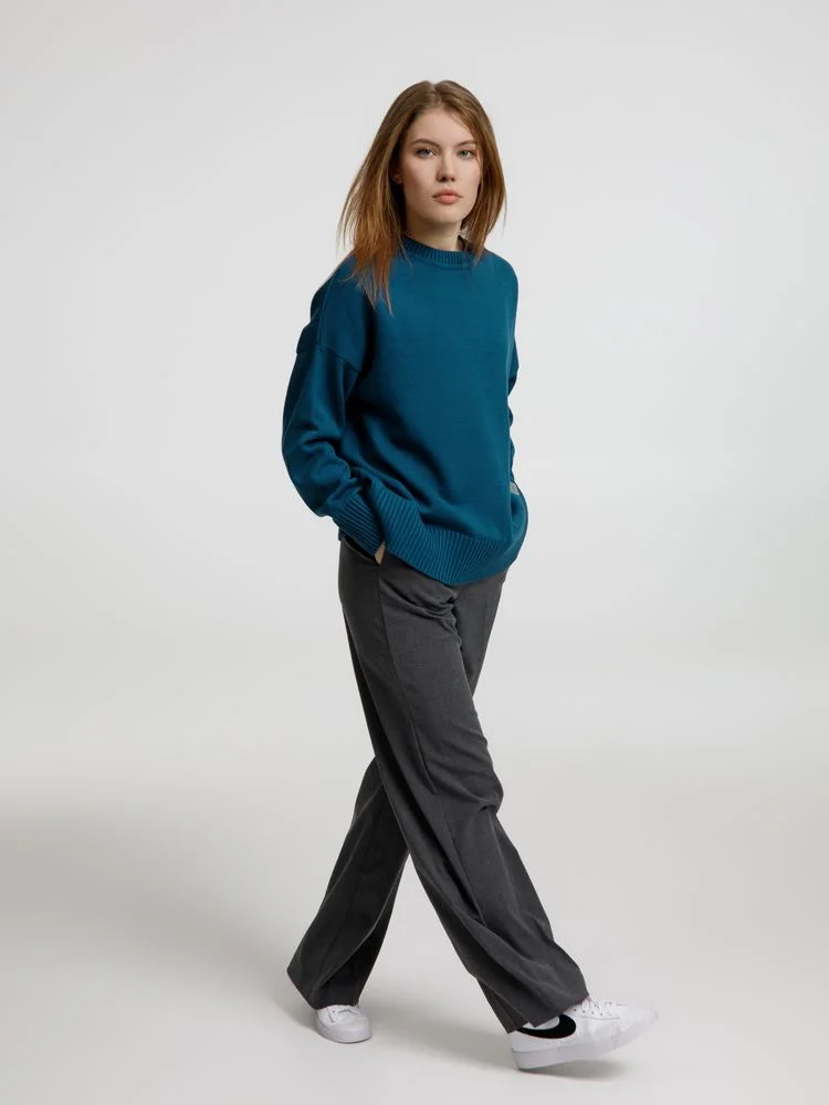 Джемпер оверсайз унисекс Stated в сумке синий морская волна - фото 9