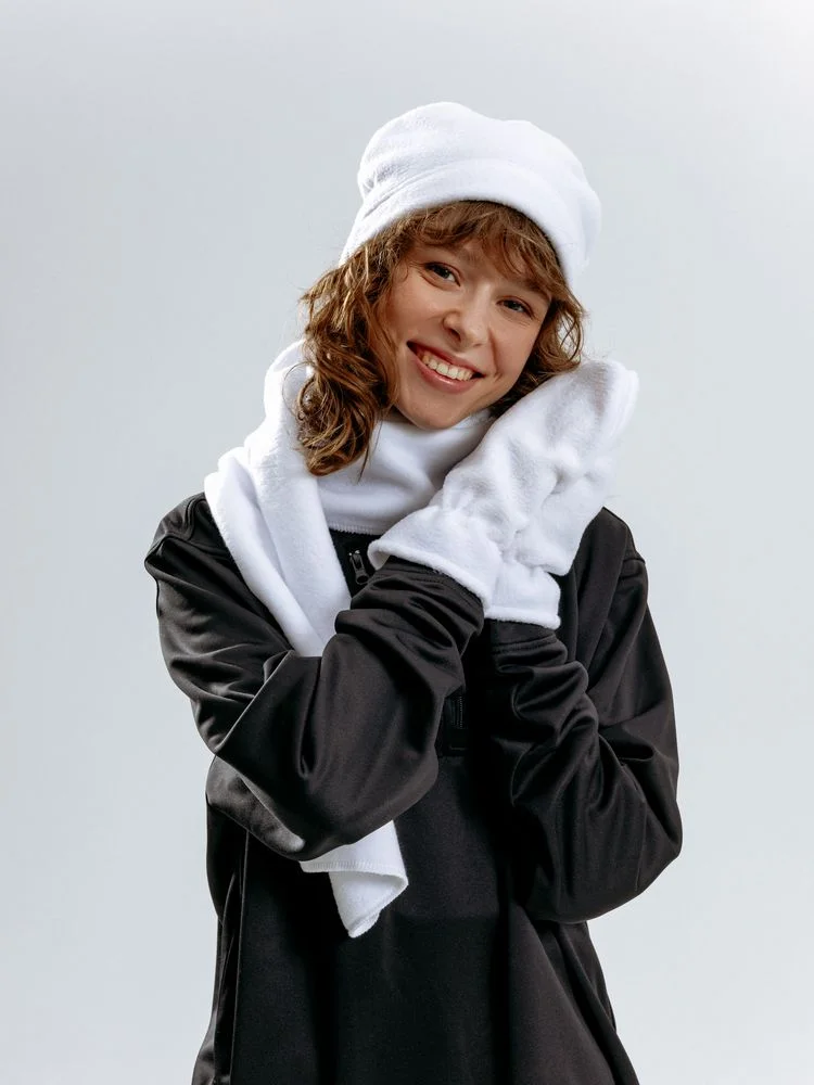 Варежки Fleecy белые - фото 6