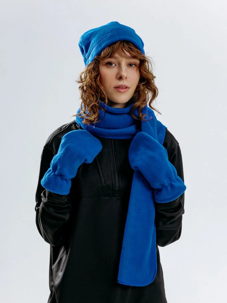 Варежки Fleecy ярко-синие - фото 7