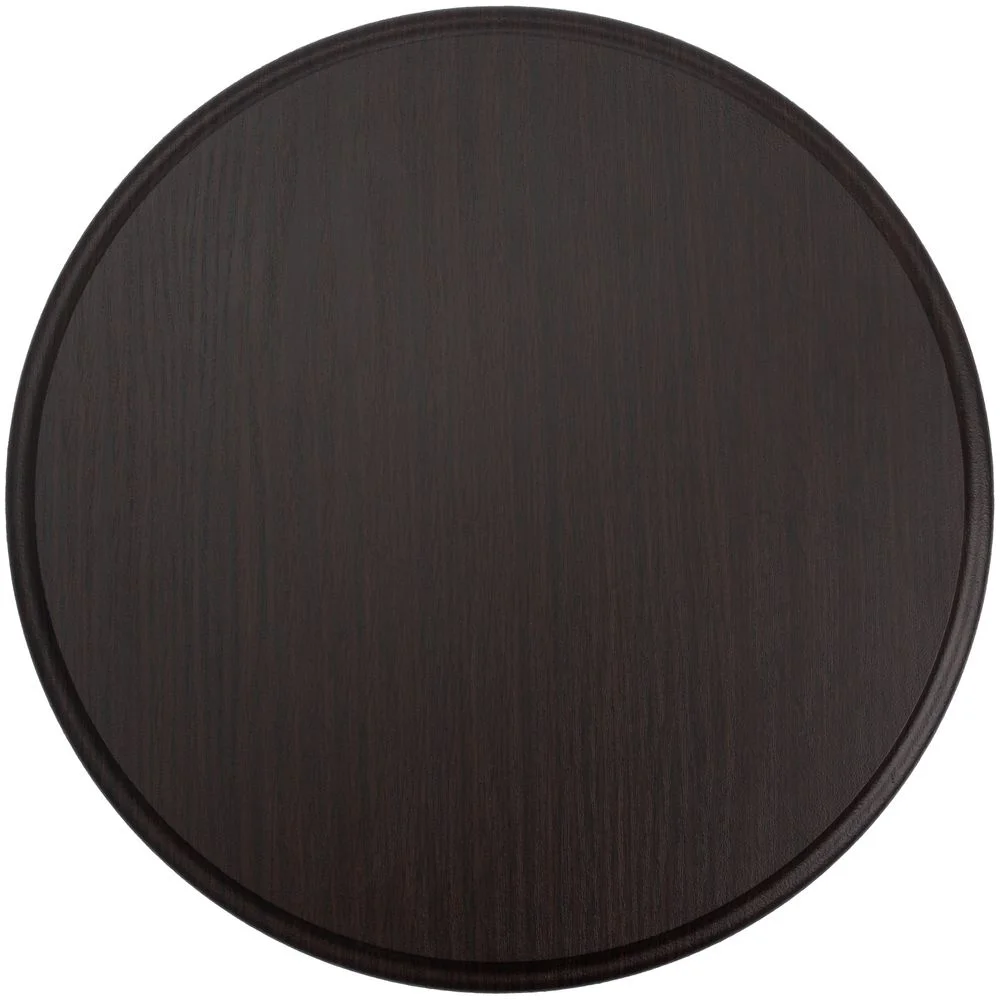 Плакетка Plaque круглая венге с серебристой пластиной - фото 2