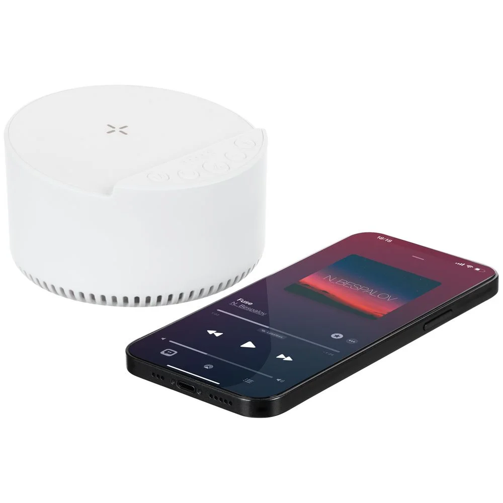 Bluetooth-колонка с беспроводной зарядкой relaxTime белая - фото 9