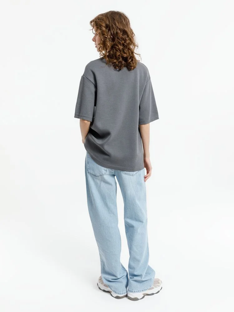 Джемпер с коротким рукавом Siluetti Volumica серый - фото 6