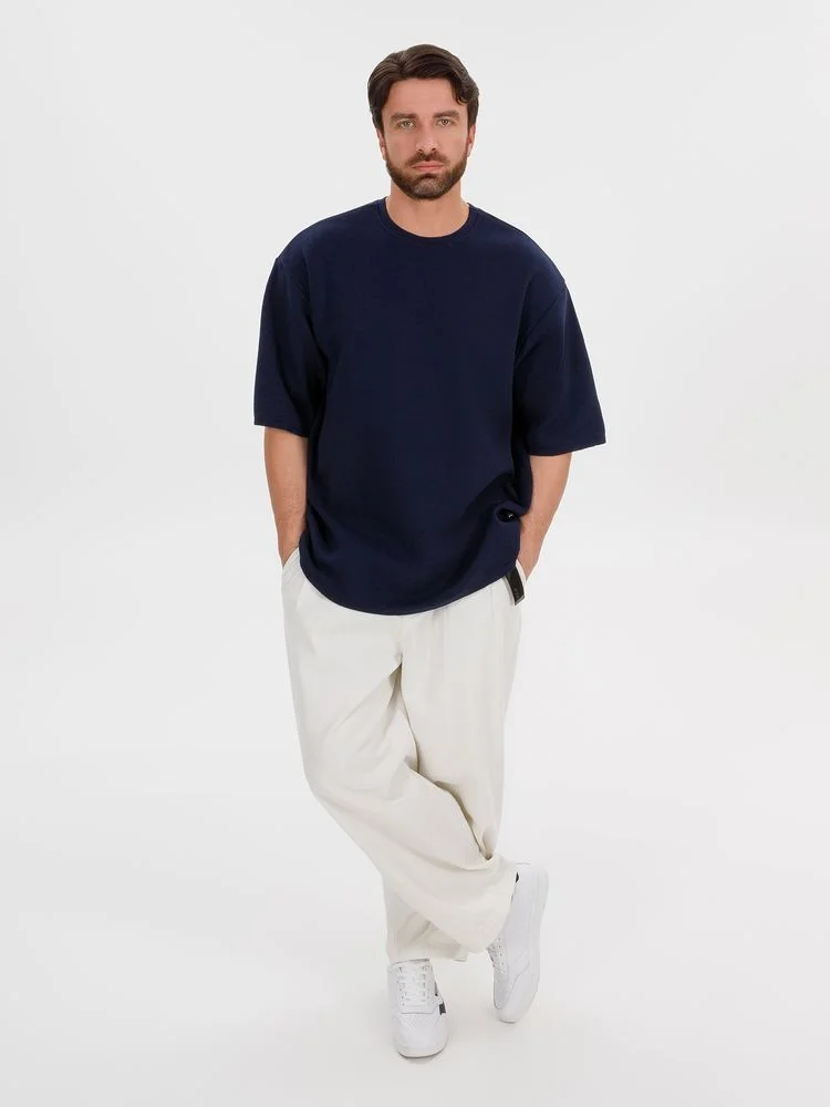 Джемпер с коротким рукавом Siluetti Volumica темно-синий - фото 9