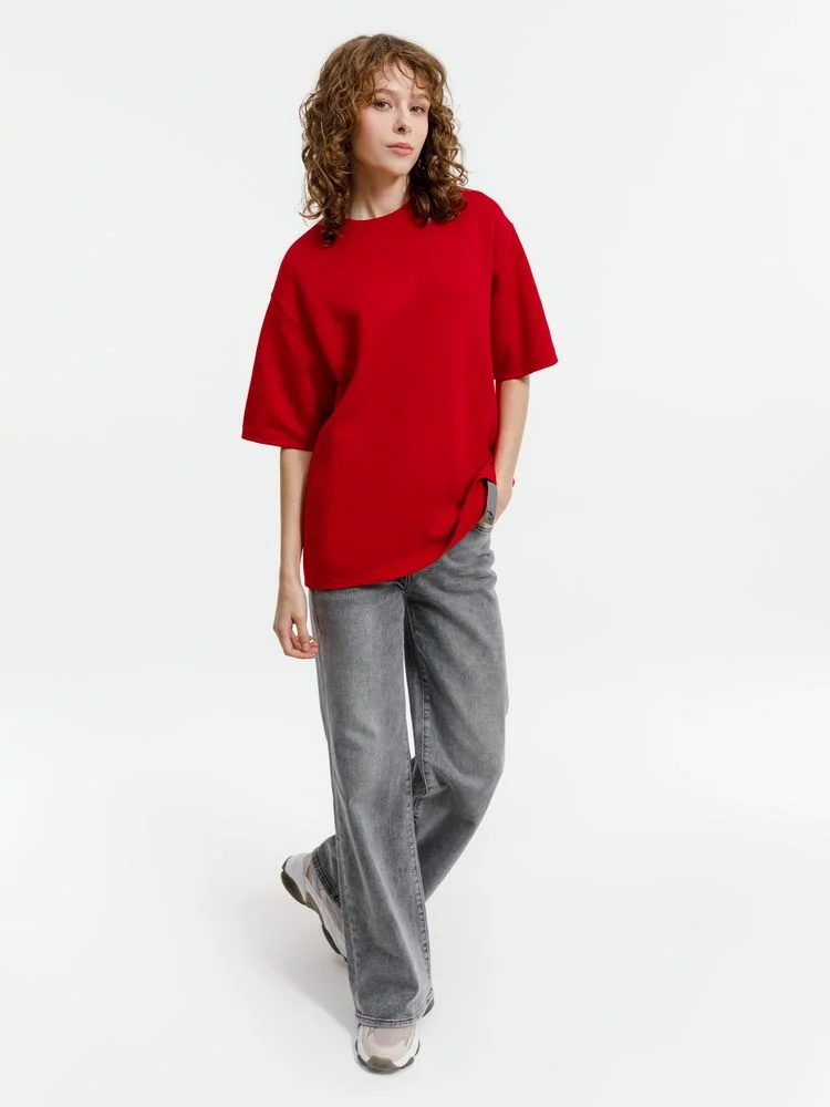 Джемпер с коротким рукавом Siluetti Volumica красный - фото 4