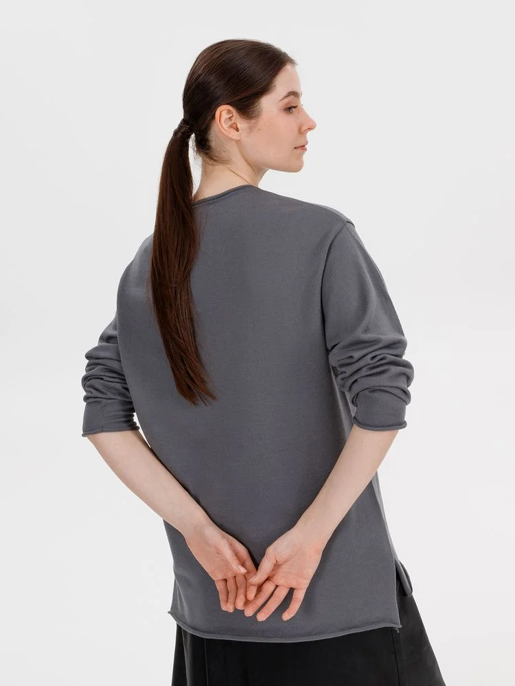 Лонгслив унисекс Siluetti Fuori серый - фото 9