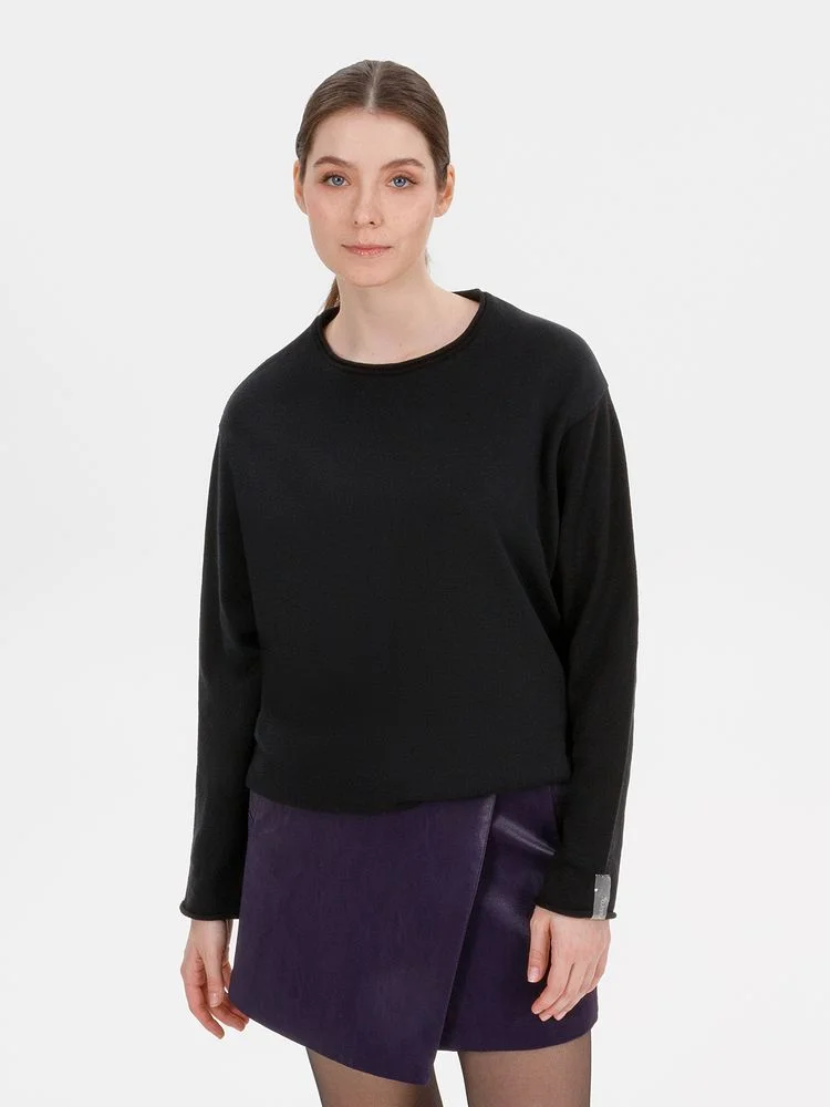 Лонгслив унисекс Siluetti Fuori черный - фото 4