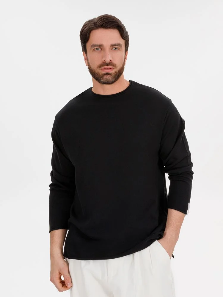 Лонгслив унисекс Siluetti Fuori черный - фото 8