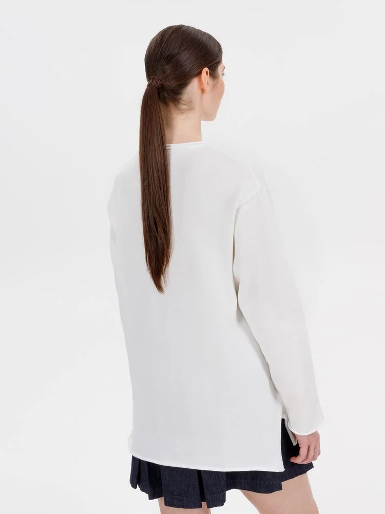 Лонгслив унисекс Siluetti Fuori молочно-белый - фото 5