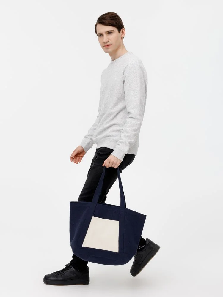 Шопер Shophop синий с неокрашенным - фото 11