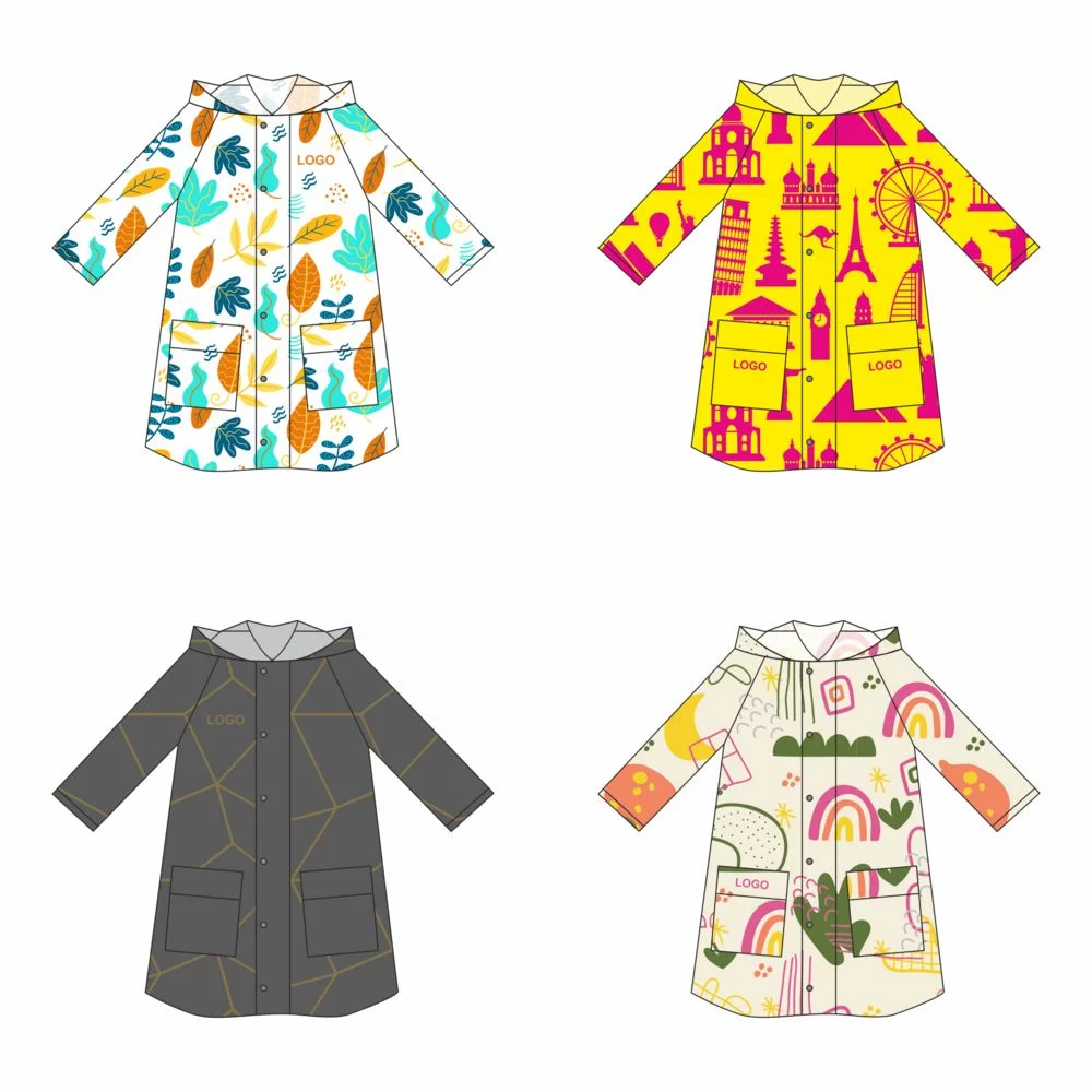 Дождевик классический RainCoat Premium на заказ разноцветный M/L - фото 1