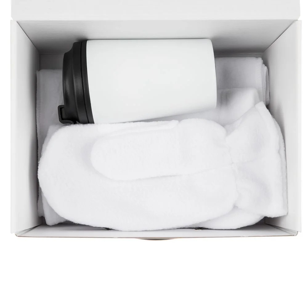 Набор Fleecy с термостаканом белый - фото 2