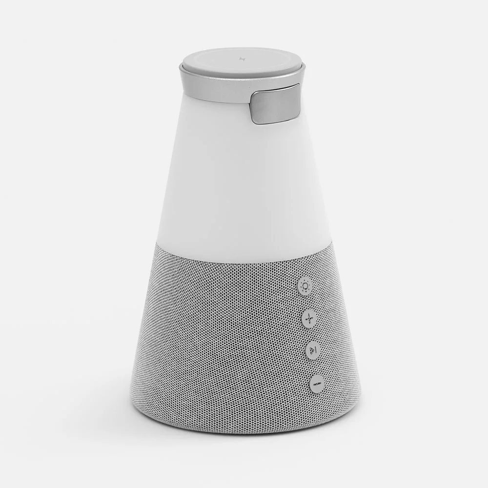 Bluetooth-колонка с беспроводной зарядкой и подсветкой Cone Sonance серая - фото 5