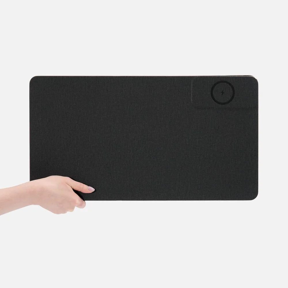 Складной стол для ноутбука с беспроводной зарядкой Kickstand Table серый - фото 6
