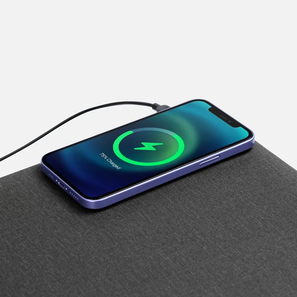 Складной стол для ноутбука с беспроводной зарядкой Kickstand Table серый - фото 7