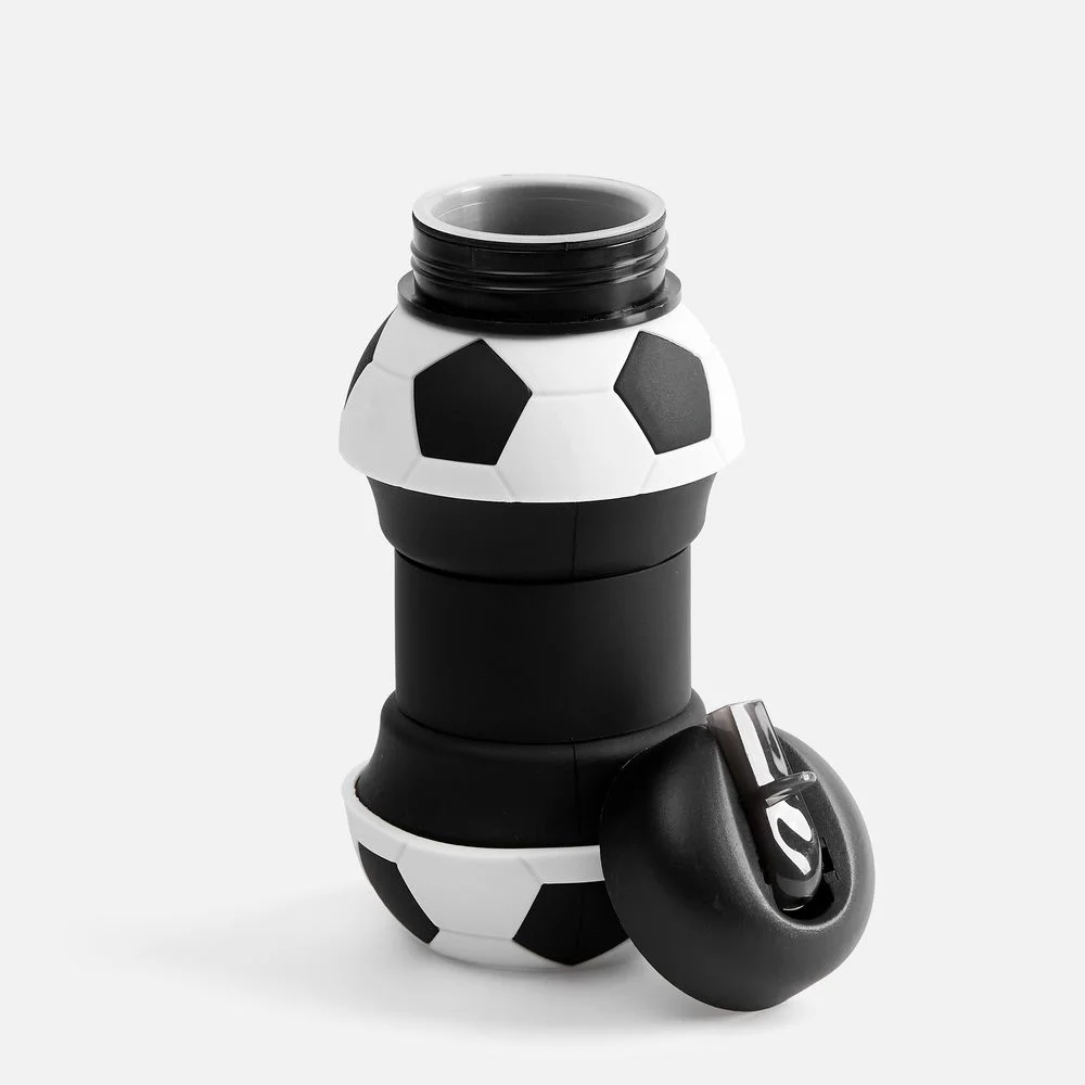 Складная бутылка для воды Football Flex белая с черным - фото 3