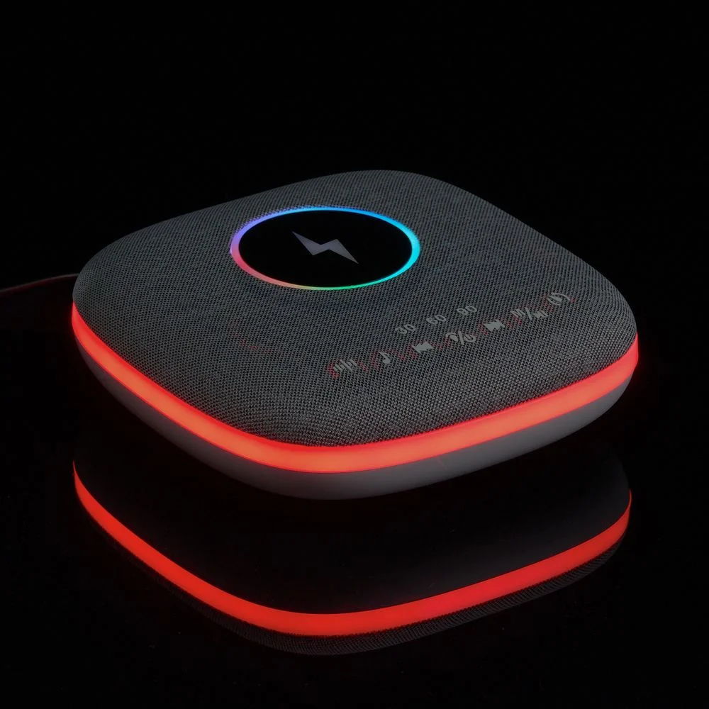 Bluetooth-колонка с беспроводной зарядкой и подсветкой Terrafonic серая - фото 11