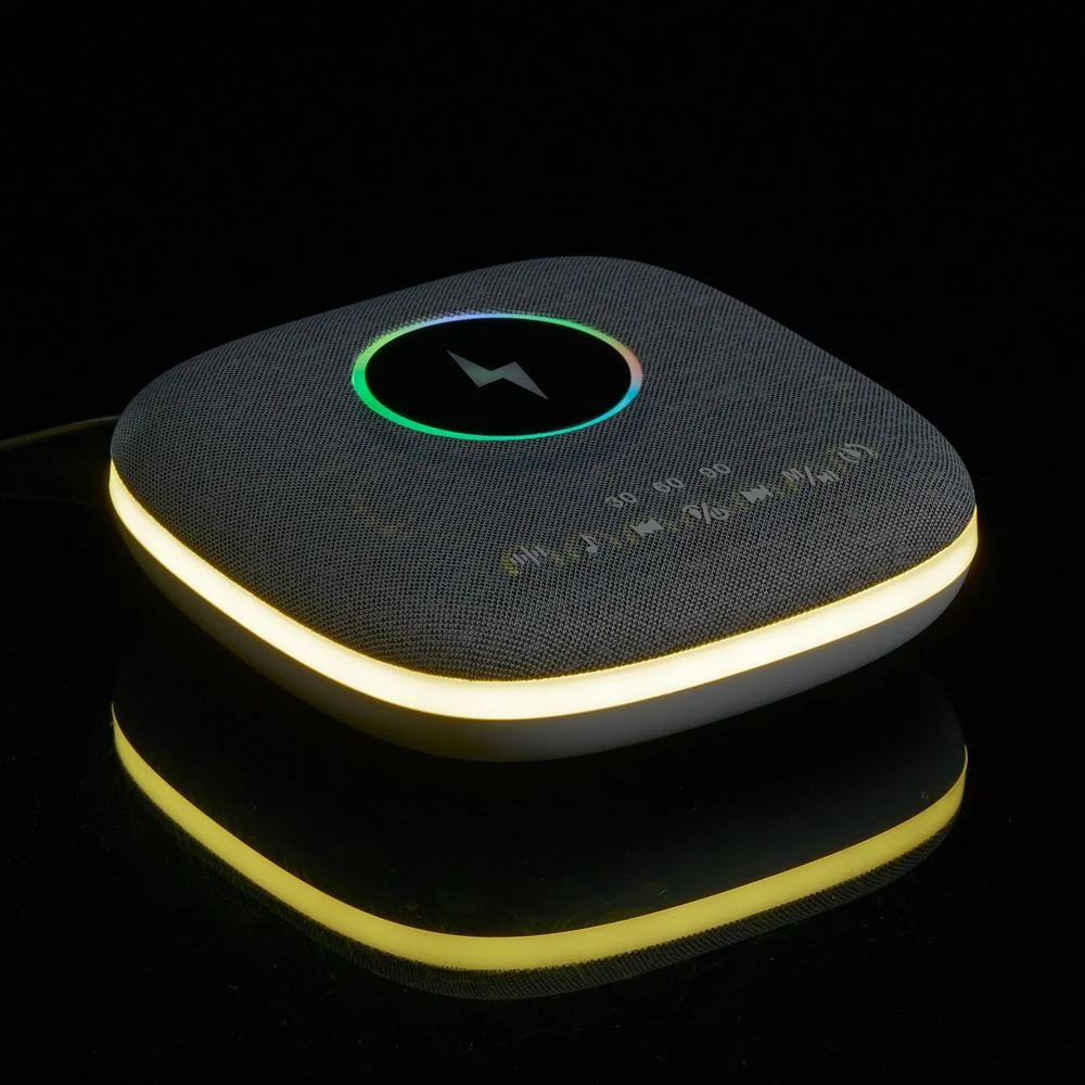 Bluetooth-колонка с беспроводной зарядкой и подсветкой Terrafonic серая - фото 13